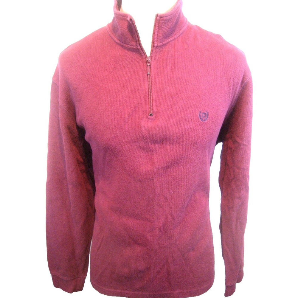 Mens Chaps Ralph Lauren Maroon Cotton Rib Knit Crew Neck Pullover Sweater sz Lg